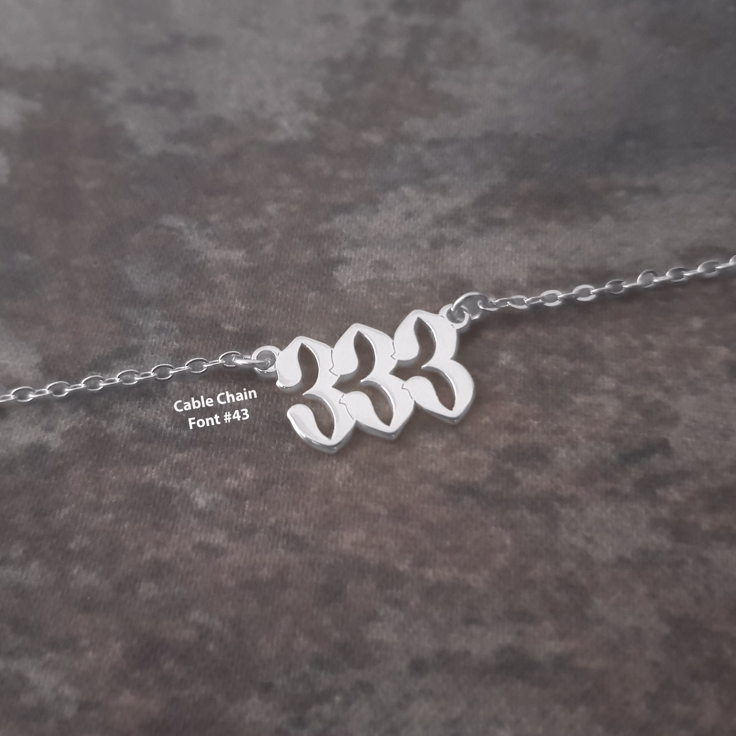 Lucky Number Necklace, Angel Numbers Pendant, Personalized Old English Font Numbers, Dainty Gift