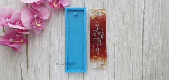 Woman Line Art Bookmark Mold, 13 cm, For Resin & Polymer Clay