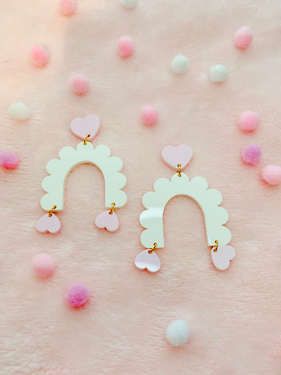 Valentine Scalloped Arch Statement Earrings