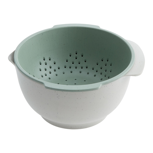 Upcycle Bamboo Fiber Colander and Pouring Bowl Set 2 Piece: Multi - Melamine by World Market