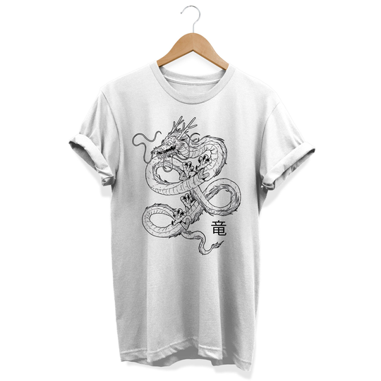 Japanese Dragon Shirt, Aesthetic T-Shirt, Tattoo Art Tee, Edgy Clothing, Urban Kanji Apparel, Japan Streetwear, Fashion Streetwear