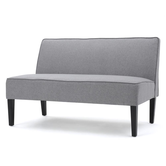 Best Selling Home Decor Deon Modern Gray and Matte Black Polyester/Blend Loveseat | 299846