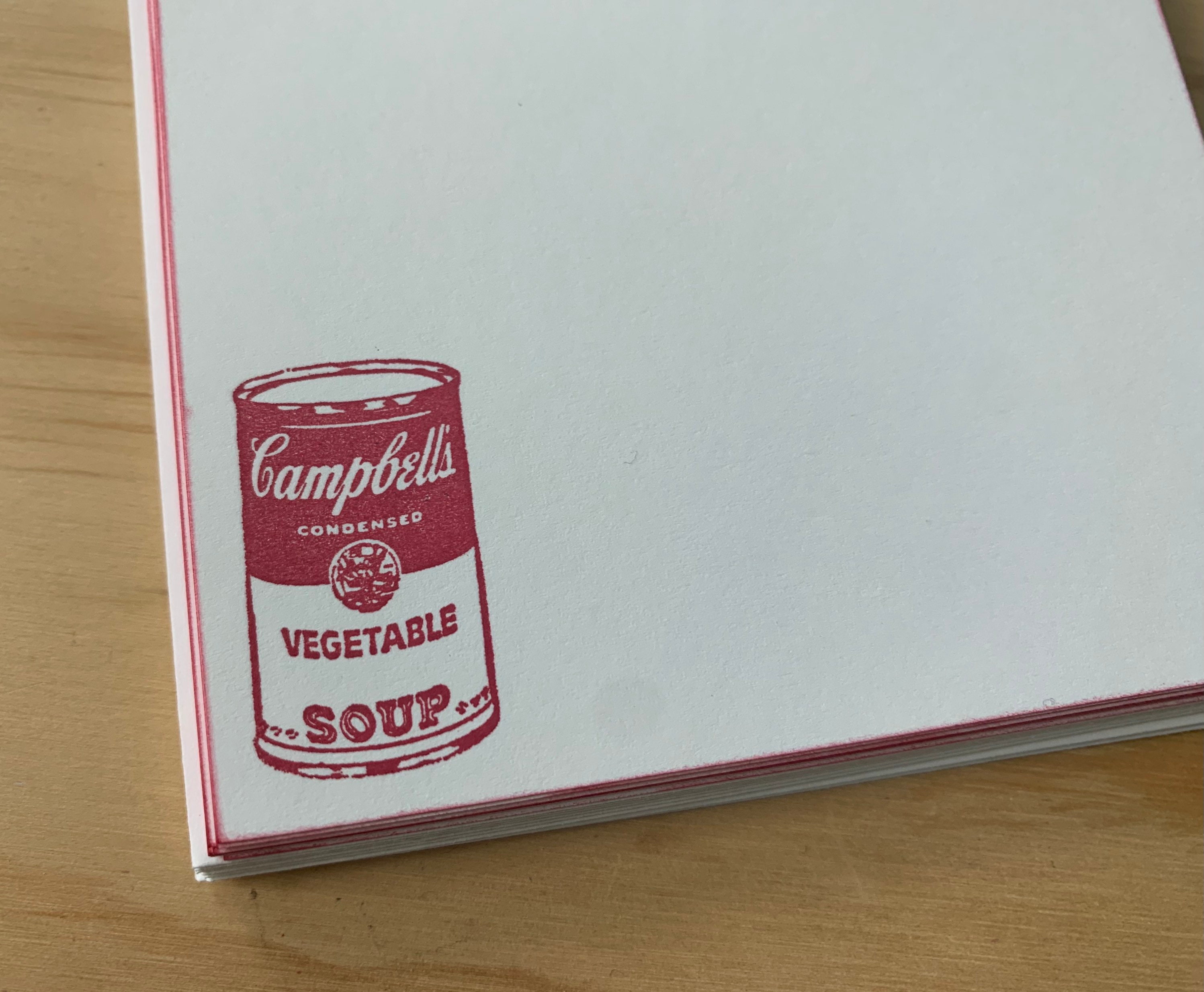 Vintage Inspired Flat Note Cards & Envelopes, Stationery Set, Campbells Soup Can, Vegetable Soup, A2, Set Of 10