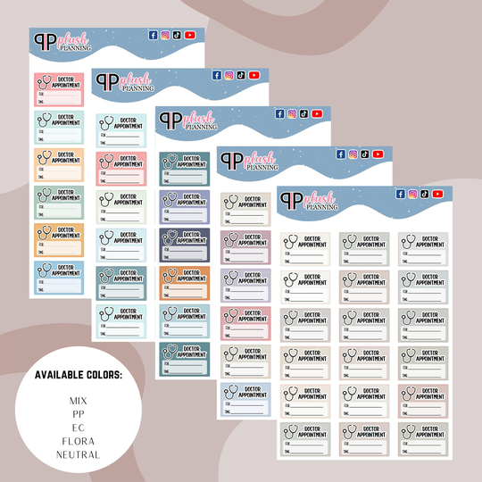 Doctors Appointment Planner Stickers, Tracker, Removable Plush Planning
