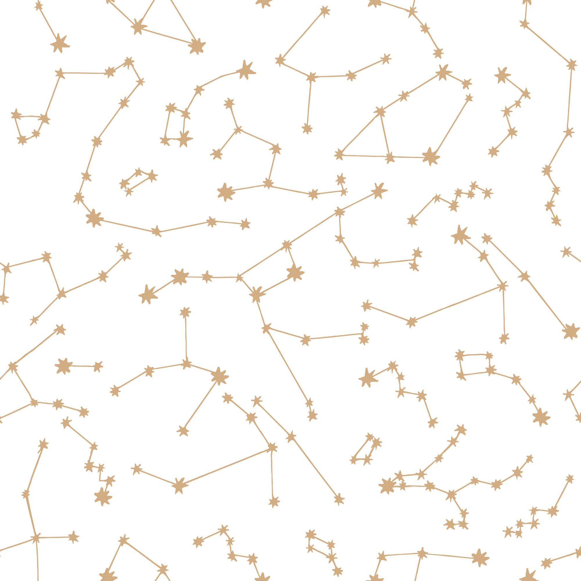 Gold and White Starry Night Peel and Stick Wallpaper by World Market