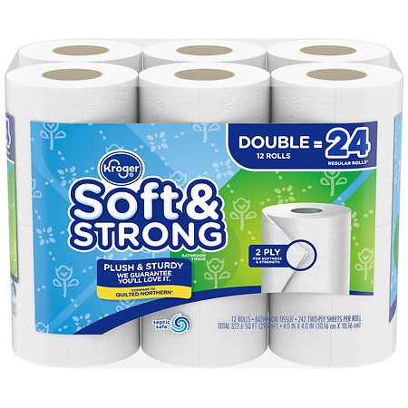 Kroger Soft & Strong Double Roll Bath Tissue - 242.0 ea x 12 pack