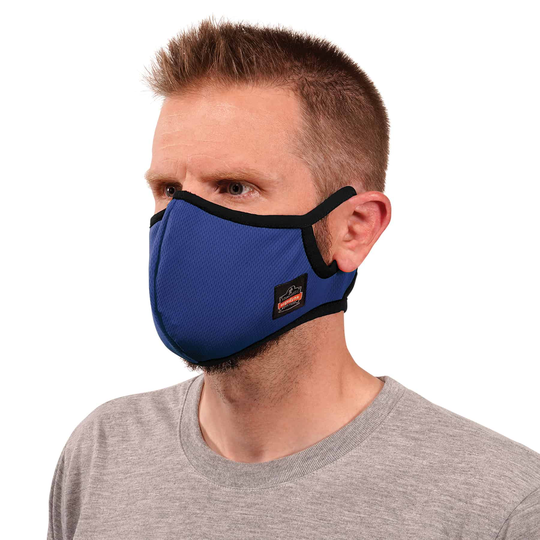 Ergodyne Reusable Cotton Polyester Blend Not Rated Small/Medium All- Purpose Face Mask in Blue | 48841