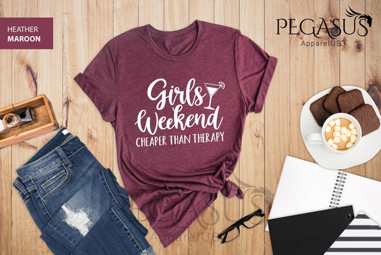 Girls Weekend Cheaper Than Therapy, Bachelorette Party Shirt, Squad Goals Shirts, Vacation, Trip Matching Vacation Shirts