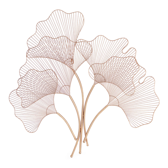 Copper Metal Gingko Leaf Wall Decor: Metallic/Gold - Medium by World Market