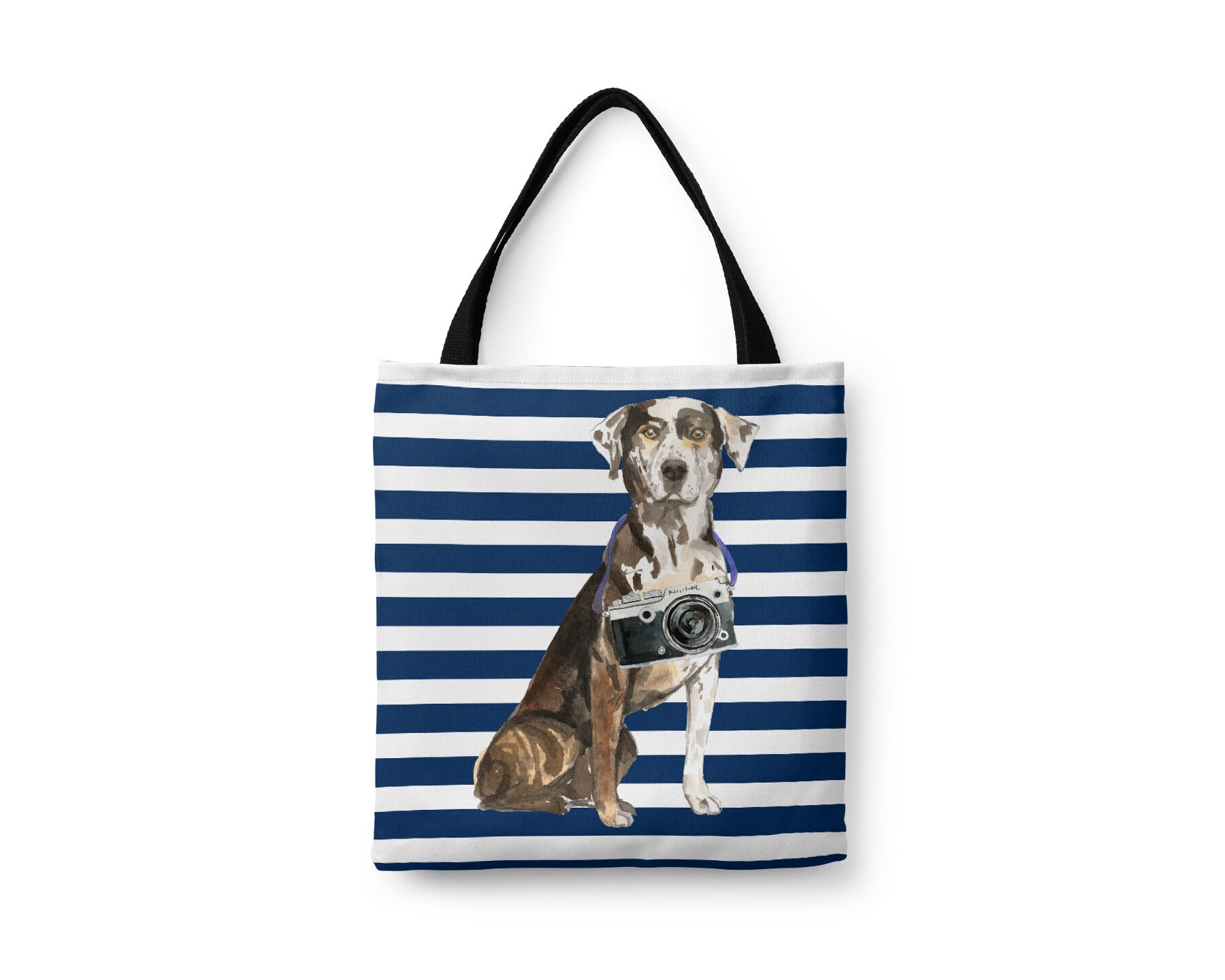 Catahoula Leopard Dog Tote Bag - Illustrated Dogs & 6 Travel Inspired Styles. All Purpose For Work, Shopping, Life. Cur