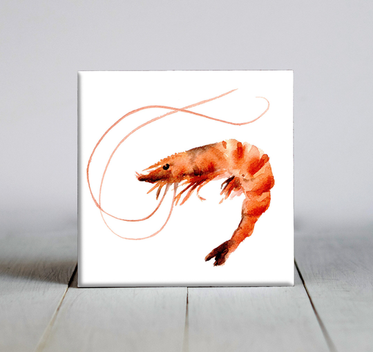 Shrimp Ceramic Tile - Decorative Animal Lover Gift Unique Gifts