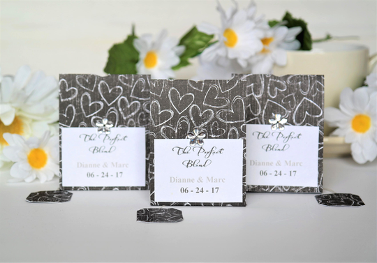The Perfect Blend Wedding Tea Bag Party Favors, Rehearsal Dinner Favors