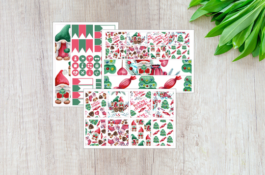 Christmas Gnomes Planner Sticker Kit, Goodbye 2022, Planner Stickers, Weekly Stickers Monthly