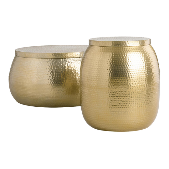 Gold Hammered Metal Cala Storage Table Collection by World Market