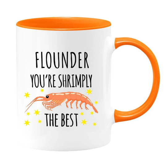 Personalized Shrimply The Best, Thank You Mug, Office Pantry Gift, Appreciation Gifts For Men & Women, Simply Two Toned Gift Mug