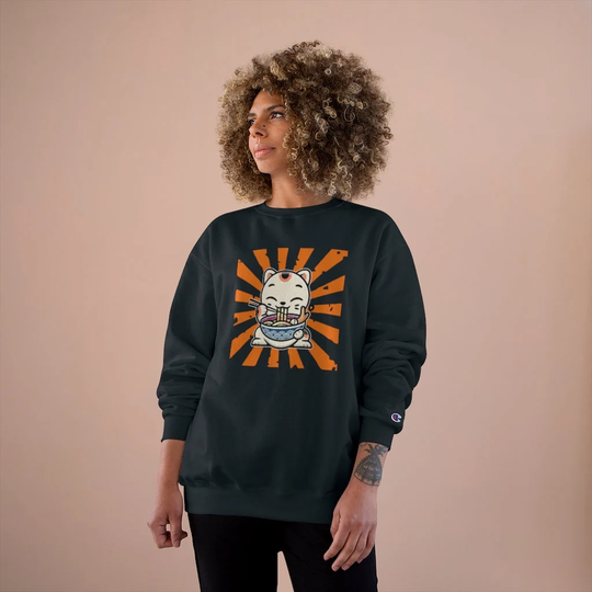 Kawaii Ramen Cat Champion Sweatshirt