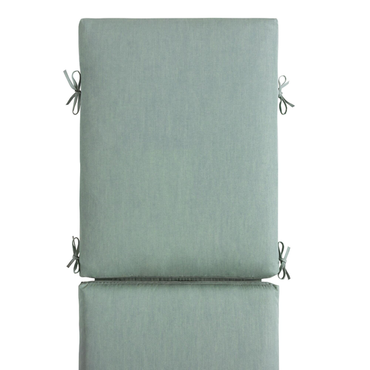 Sunbrella Spa Green Canvas Outdoor Patio Chaise Lounge Cushion: Blue/Green - Acrylic by World Market