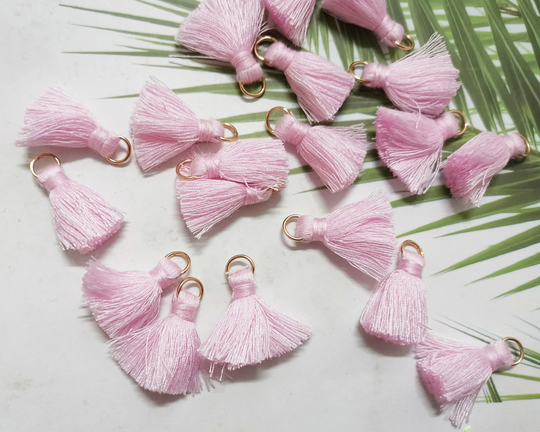 10Pcs Pink Tassels, Tiny Catton Tassels, 2cm Cotton Thread Tassels, Mini Tassels, Tassels Charm For Jewelry Making, Wholesale Tassels