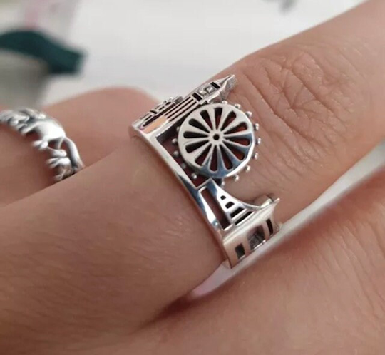 City London Ring/ British Building Ring/Travel Ring/Adjustable Ring/925 Sterling Silver Rings