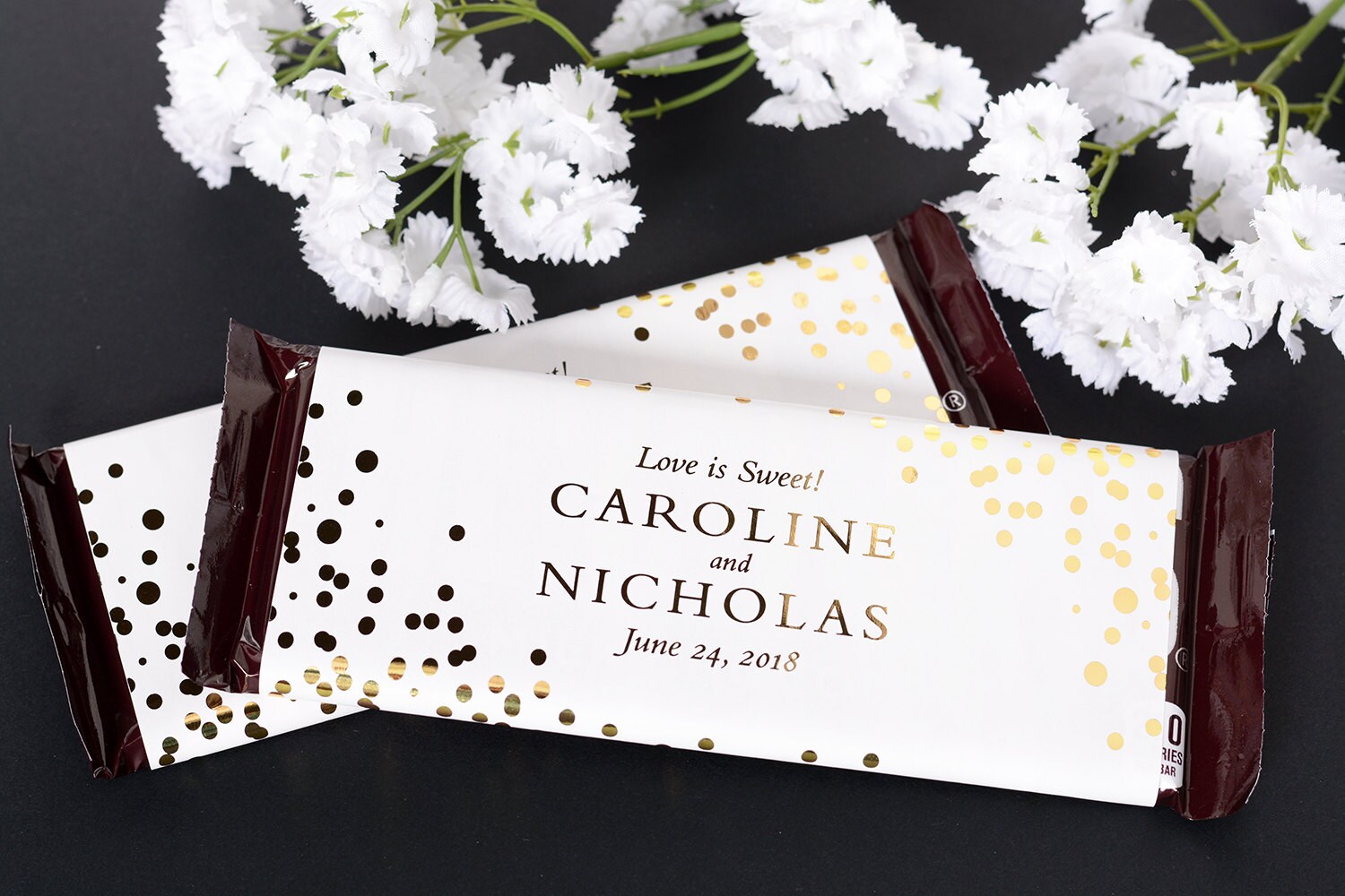 Metallic Wedding Candy Wrappers 25 Foil Chocolate Bar Wrappers - Labels Custom Stickers #wdihb-141