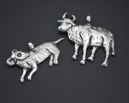 Nepali Animal Pendant - Cow & Ram