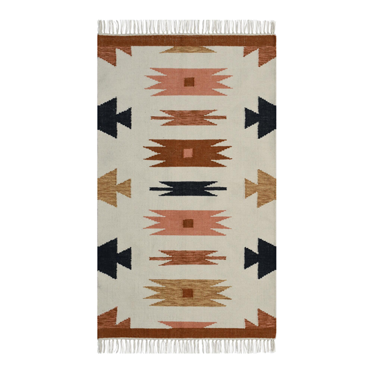 Warm Multicolor Persian Style Woven Dhurrie Area Rug - Polyester - 3' x 5' by World Market