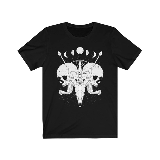 Ram Skull Moon Phases Astrologyy T-Shirt | Astrology Shirt Healing