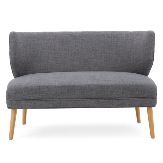 Best Selling Home Decor Desdemona Midcentury Light Gray and Natural Polyester/Blend Settee | 299388