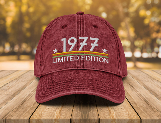 45Th Birthday Gift For Men & Women Birthday Vintage Embroidered Dad Hat Born in 1977 Cotton Twill Cap Gift