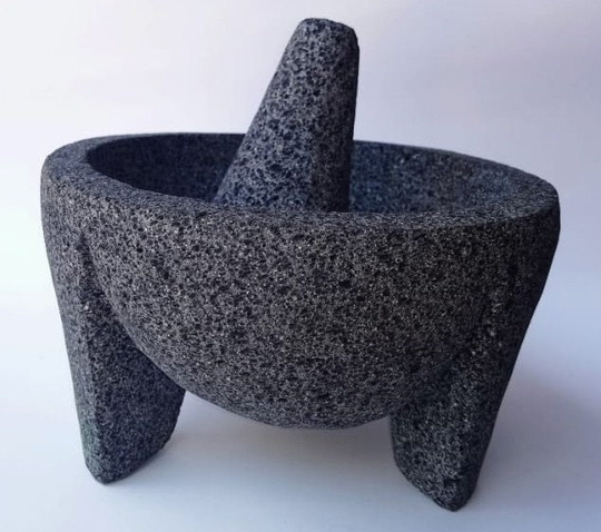 8 Inch Molcajete Mexican Mortar Of Volcanic Stone Handmade 20 cm