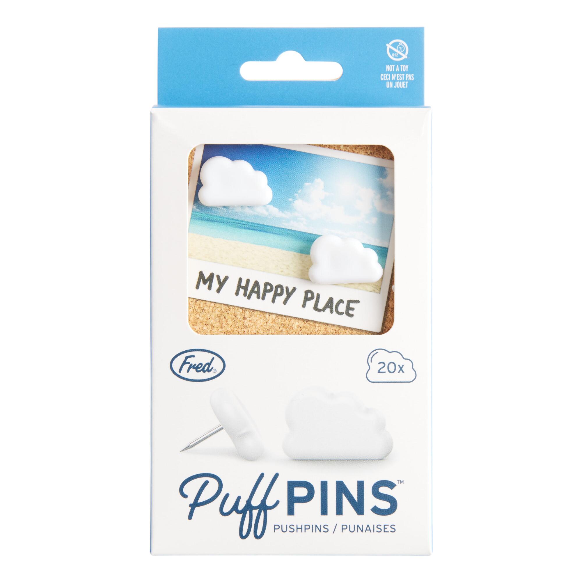 Fred Puff Pins Cloud Pushpins 20 Pack: White - Plastic by World Market