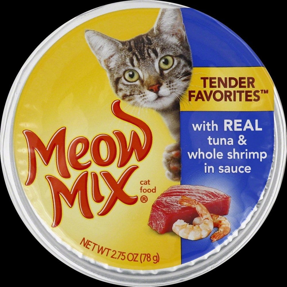 Meow Mix Tender Favorites Wet Cat Food, Tuna & Whole Shrimp in Sauce - 2.75 oz