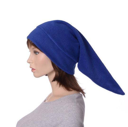 Pointed Hat Royal Blue 2 Ft Long Elf Cap Beanie Fleece Costume Adult Holiday Christmas Cosplay