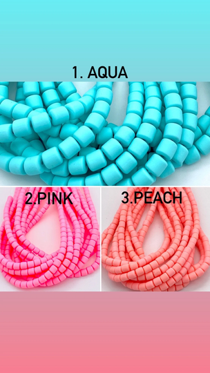 6mm Polymer Clay Beads, Tube Shaped Rainbow Jewelry Beads For Kids, Bracelet