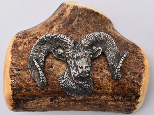 Sheep Ram Vintage Pewter Belt Buckle