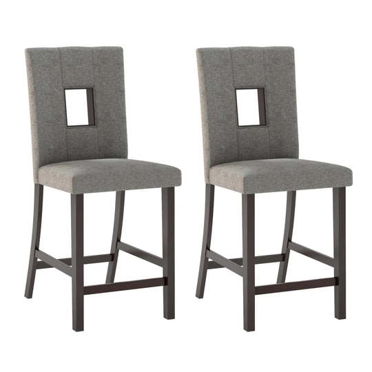 CorLiving Bistro Contemporary/Modern Polyester/Polyester Blend Upholstered Dining Side Chair (Wood Frame) in Gray | DIP-420-C