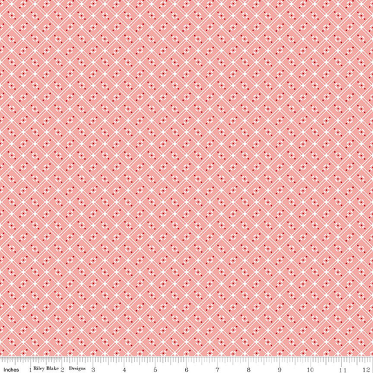 Linoleum - Cook Book Fabric Collection By Lori Holt For Riley Blake Designs C11765 Coral 1/2 Yard