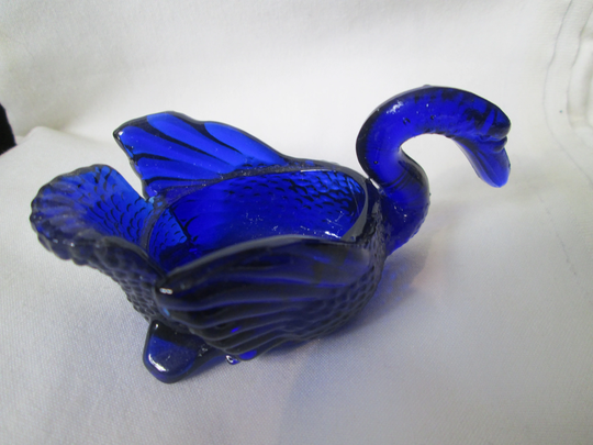 Mosser Glass Blue Cobalt Swan Figurine