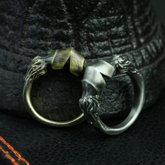 Horseshoe 925 Silver Ring, Chinese Zodiac Horse Handmade Ring Gift, Men's Animal