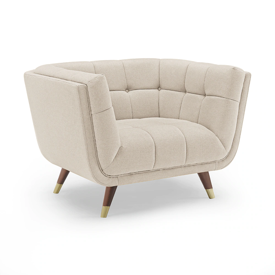 Clihome Single Seat Sofa Modern Off White Polyester/Blend Sofa in Off-White | VO-SA779