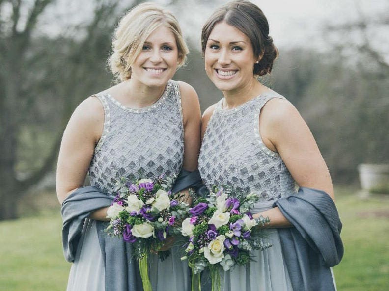 Pashmina Shawl in Dolphin Grey - Bridesmaid Gift, Wedding Favor Party