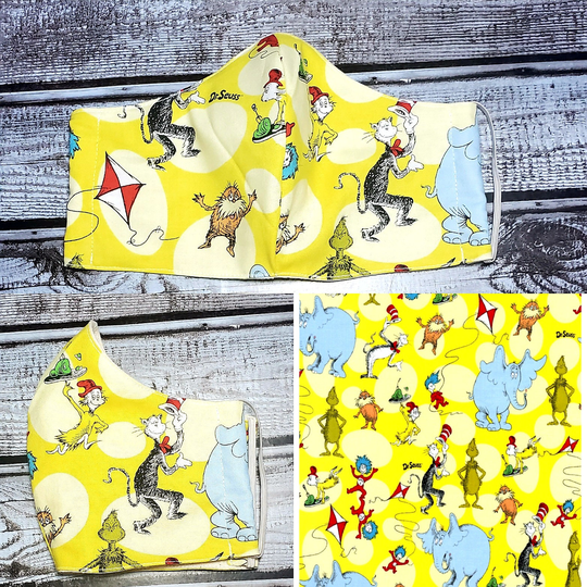 Seuss Face Mas Scrunchies For Kids & Adults
