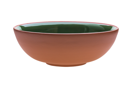 23.5 cm | 9.3" Moss Green Terracotta Salad/Pasta Bowl Handmade Pottery Collection Earth