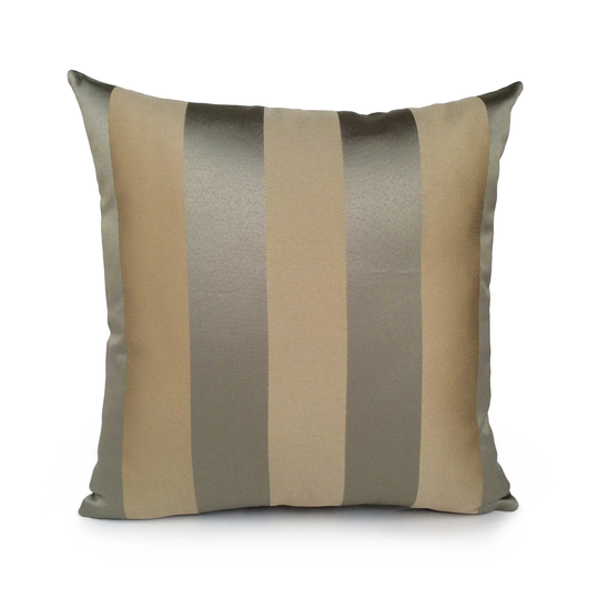 Beige Grey Gold Decorative Striped Throw Pillow Cover, Toss Pillows, Boho Cushion Accent Pillow, Silk Blend, Farmhouse
