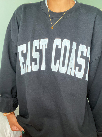 East Coast Gildan Heavy Blend Crewneck Sweatshirt - Beach Tshirt Island Sweater Seaside Crew