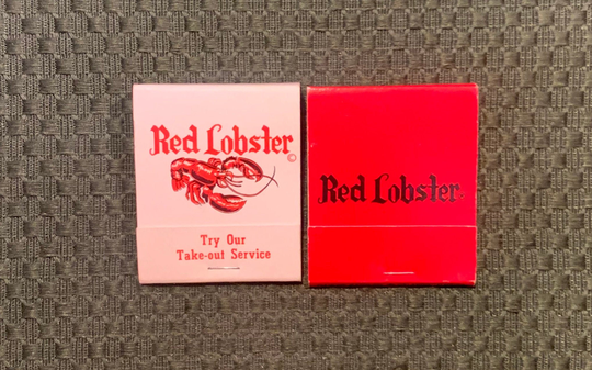 Vintage Matchbooks, Red Lobster, Seafood, Restaurant, Orlando, Jacksonville, Florida, Lot Of 2, with All Matches, Free Ship in Usa