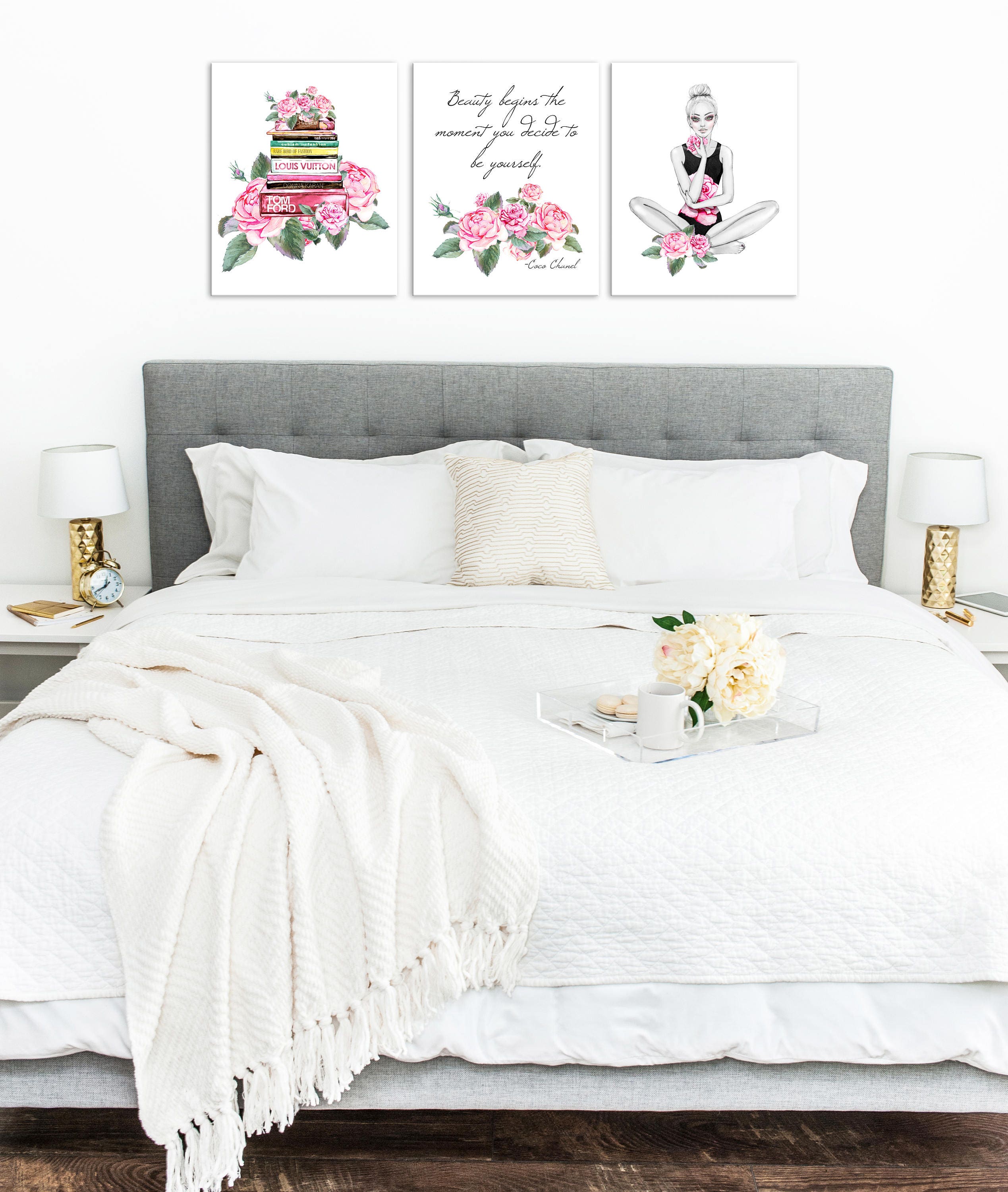 Fashion Wall Art - Teen Girl Room Decor Glamour Print Coco Quote Gifts Inspirational Dorm