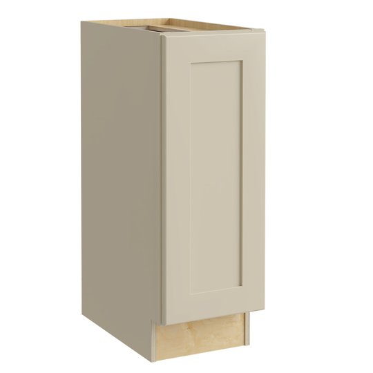 Luxxe Cabinetry Norfolk 9-in W x 34.5-in H x 24-in D Blended Cream Painted Door Base Fully Assembled Semi-custom Cabinet (Shaker Door Style)