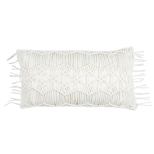 Rizzy Home White Lumbar Cotton Blend Pillow Case | COVT12790IV001426