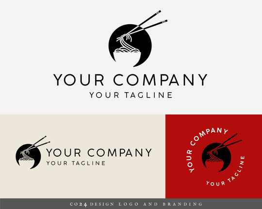 Noodle Logo, Restaurant Noodles Branding, Bar, Ramen Noodles, Bowl Of | Eps, Svg, Jpeg, Pdf, Png Files